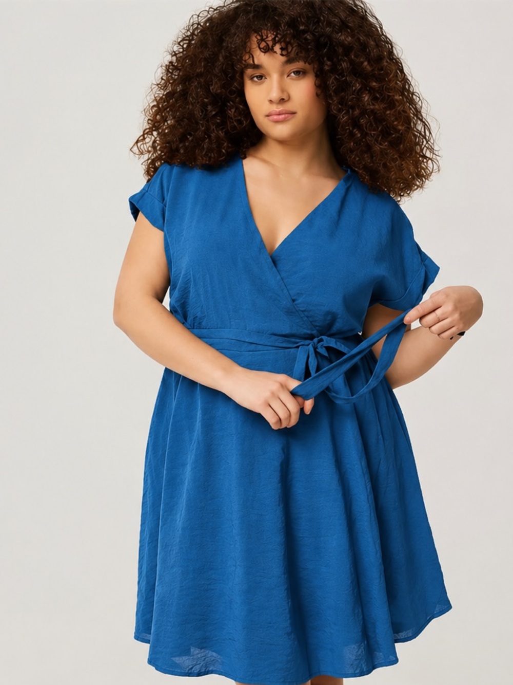 Torrid Surplice Skater Dress Self-tie Mini Flowy Cap Sleeve Sz 2X NWT